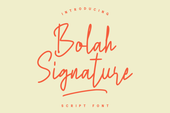 Bolah Signature Script Font for Elegant Handmade Design