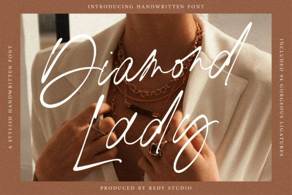 Diamond Lady Script Handwritten Font for Romantic Design