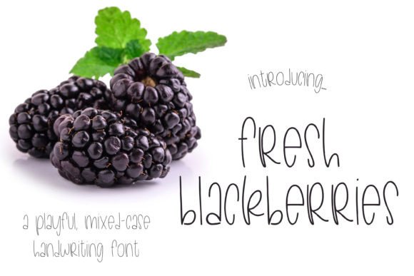 Fresh Blackberries Font: Playful Script Handwritten Typeface