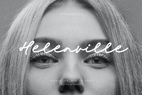 Helenville: An Elegant Monoline Script Font for Editorial Design