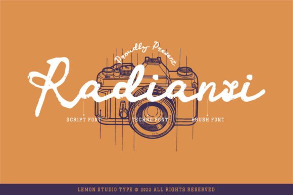 Radiansi: A Script Handwritten Font for Vintage-Futuristic Digital Design